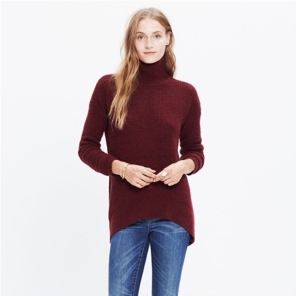 Madewell Wafflestitch Mock Turtleneck Sweater - Picture 1 of 5